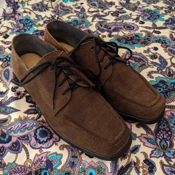 70's Vintage Brown Suede Oxford Shoes Kitsch Vintage