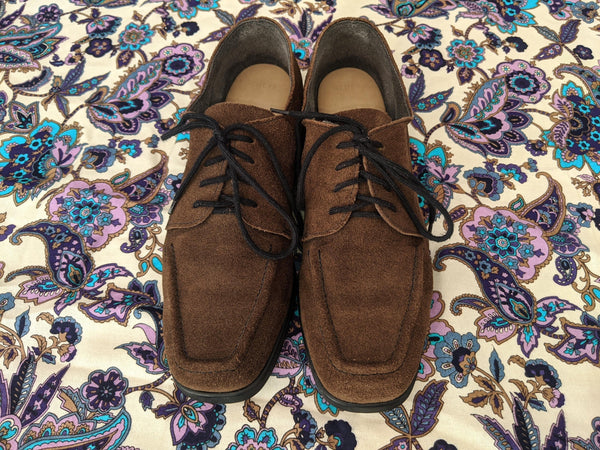 70's Vintage Brown Suede Oxford Shoes Kitsch Vintage