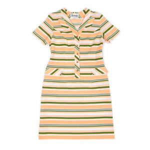 60's Vintage Peachy Striped Mod Dress Kitsch Vintage