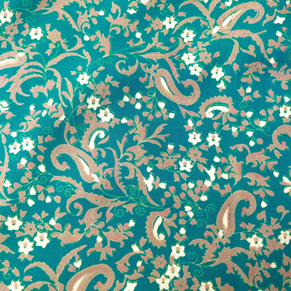 60's Vintage Teal Paisley Dress Kitsch Vintage