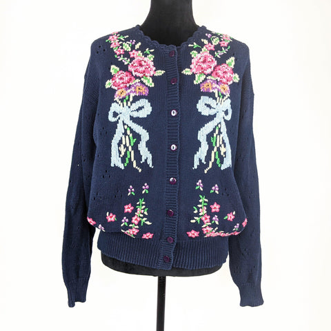 80's Vintage Flower Bouquet Sweater Kitsch Vintage