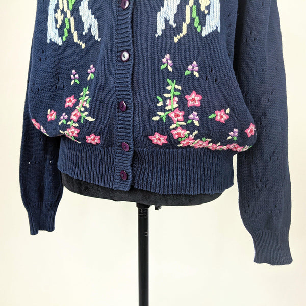 80's Vintage Flower Bouquet Sweater Kitsch Vintage