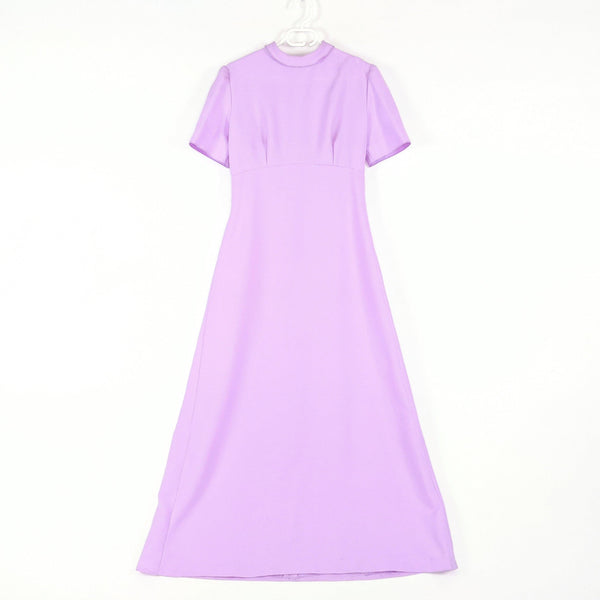 60's / 70's Vintage Lilac Mod Maxi Dress Kitsch Vintage