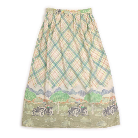 60's / 70's Vintage Pastel Cotton Novelty Skirt kitsch-vintage.myshopify.com