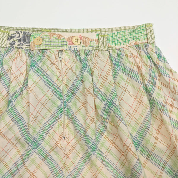 60's / 70's Vintage Pastel Cotton Novelty Skirt Kitsch Vintage