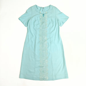 60's Vintage Pastel Aqua Mod Shift Dress Kitsch Vintage