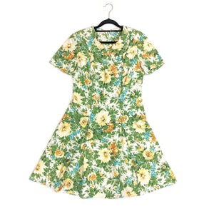 50's Vintage Cotton Floral Day Dress Kitsch Vintage