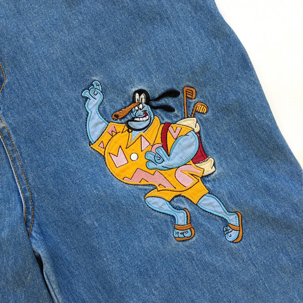 90's Vintage Denim Disney Aladdin's Genie Embroidery Overalls Kitsch Vintage