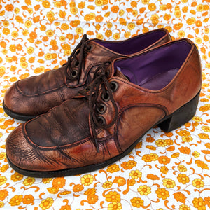 1960's / 1970's Vintage Brown Leather Chunky Shoes