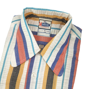 1970's Vintage Deadstock Colourful Cotton Stripey Button Up Shirt #1