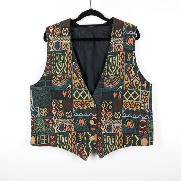 80's Vintage Tapestry Vest Kitsch Vintage