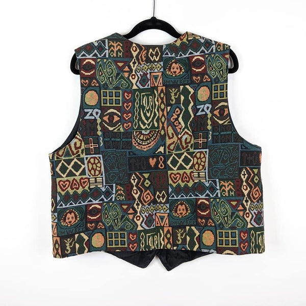 80's Vintage Tapestry Vest Kitsch Vintage