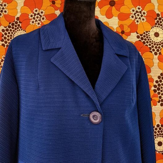 1960's / 1970's Vintage Navy Blue Crimplene Uniform Coat