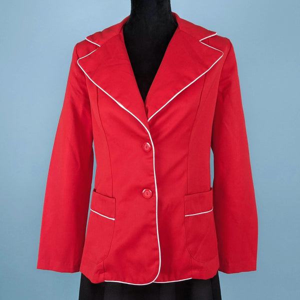 70's Vintage Red Lightweight Blazer Kitsch Vintage