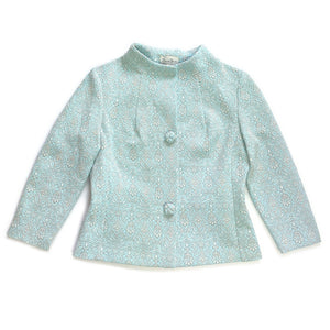 60's Vintage Minty Metallic Crimplene Top Kitsch Vintage