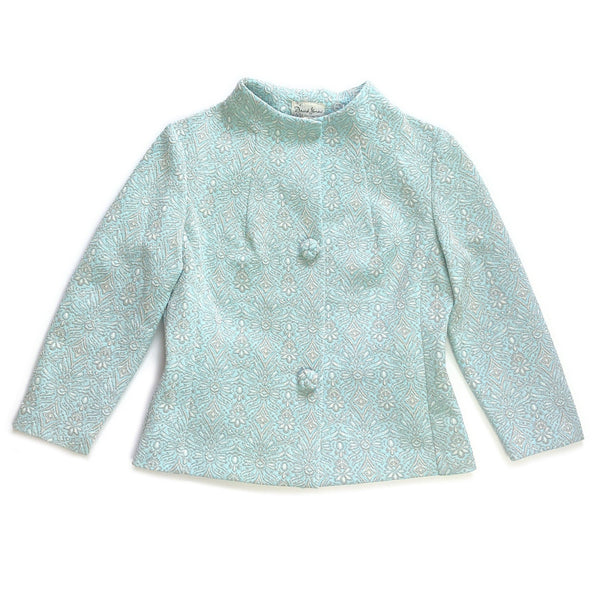 60's Vintage Minty Metallic Crimplene Top Kitsch Vintage
