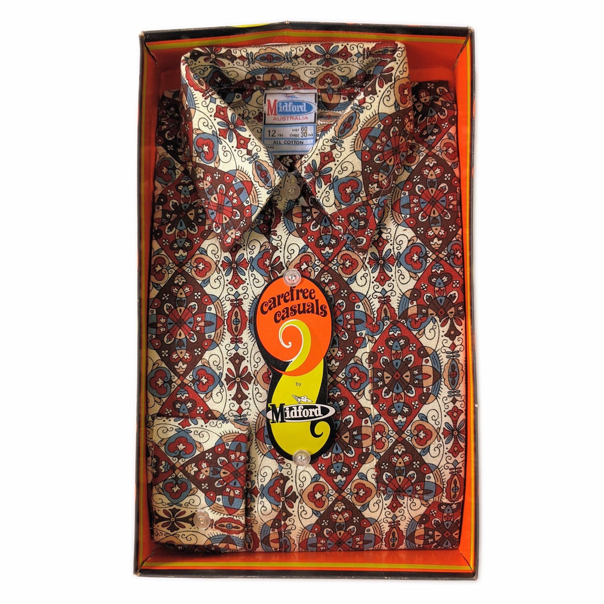 1970's Vintage Paisley Shirt Deadstock - Style #5 kitsch-vintage.myshopify.com