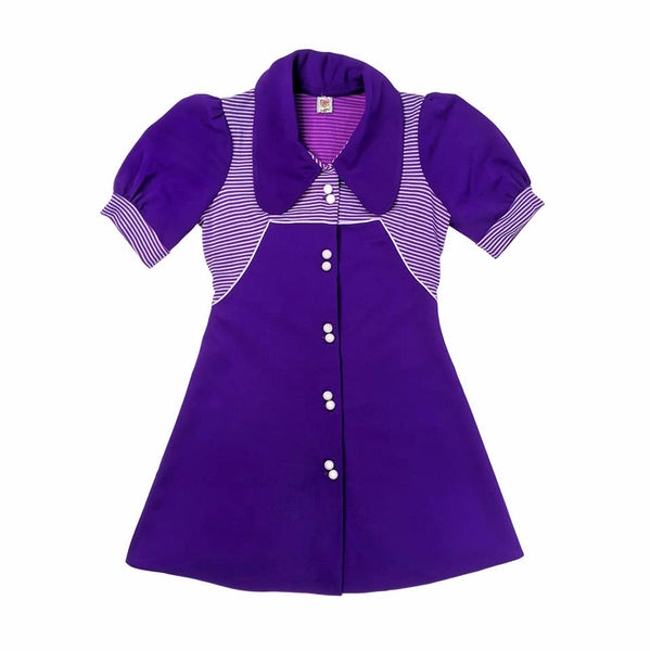 1960's Vintage Purple Mod Mini Dress