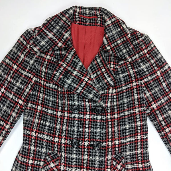 1960's Vintage Pure Wool Tweed Houndstooth Coat