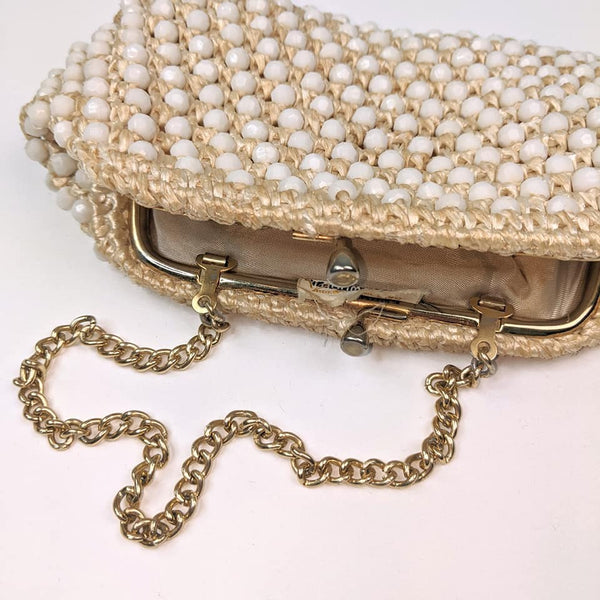 60's / 70's Vintage Beaded Straw Style Handbag