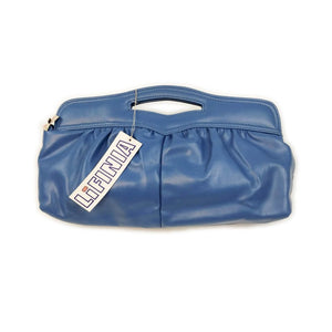 1970's Vintage Deadstock Blue Vinyl Clutch Bag