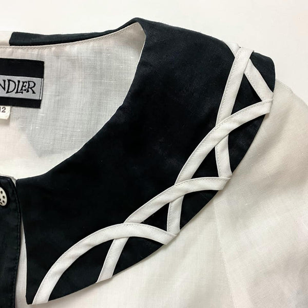 1980's Vintage Black and White Top