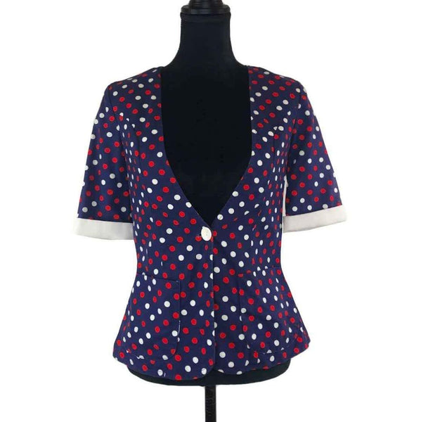 1970's Vintage Spotty Navy Blue Top