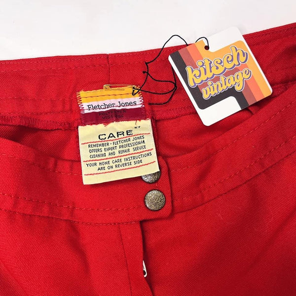 70's Vintage Red High Waisted Pants Kitsch Vintage