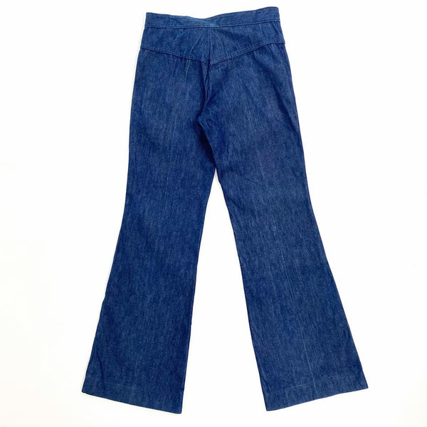 1970's Vintage Deadstock Blue Denim Flared Jeans