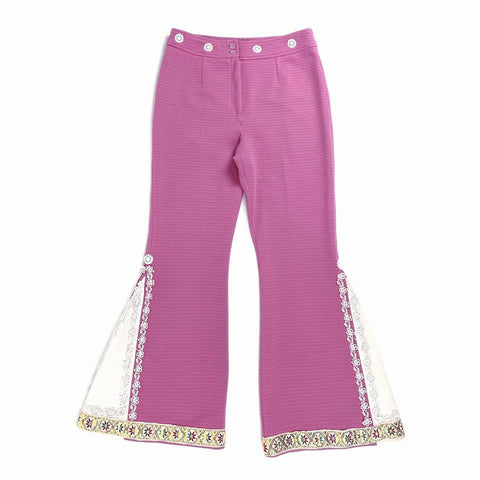 1960's / 1970's Vintage Pink Flared Bell-bottom Pants