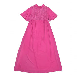 1960's Vintage Pink Chiffon Maxi Dress