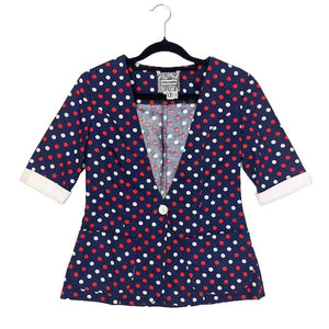 1970's Vintage Spotty Navy Blue Top