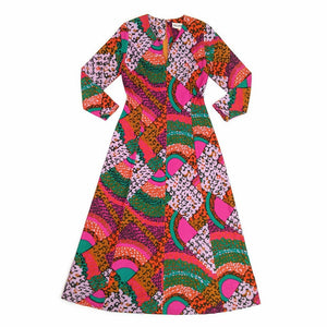 1970's Vintage Colourful Maxi Dress