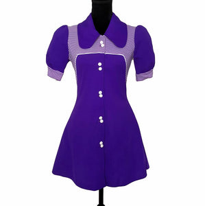 1960's Vintage Purple Mod Mini Dress