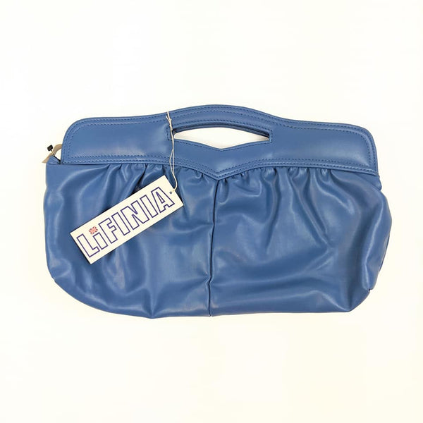 1970's Vintage Deadstock Blue Vinyl Clutch Bag