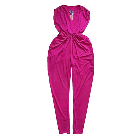 80's Vintage Magenta Pink Jumpsuit Kitsch Vintage