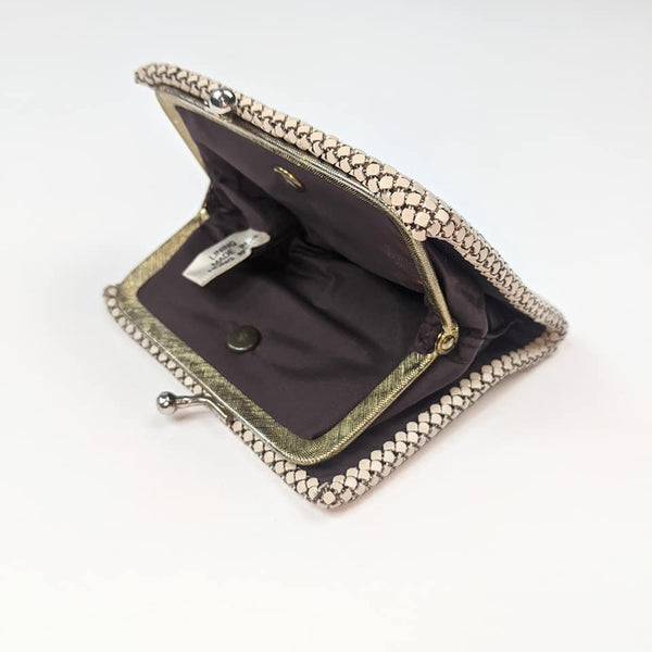 Vintage Cream Glomesh Style Brass Wallet