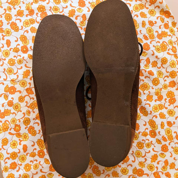 1960's / 1970's Vintage Brown Leather + Suede Shoes