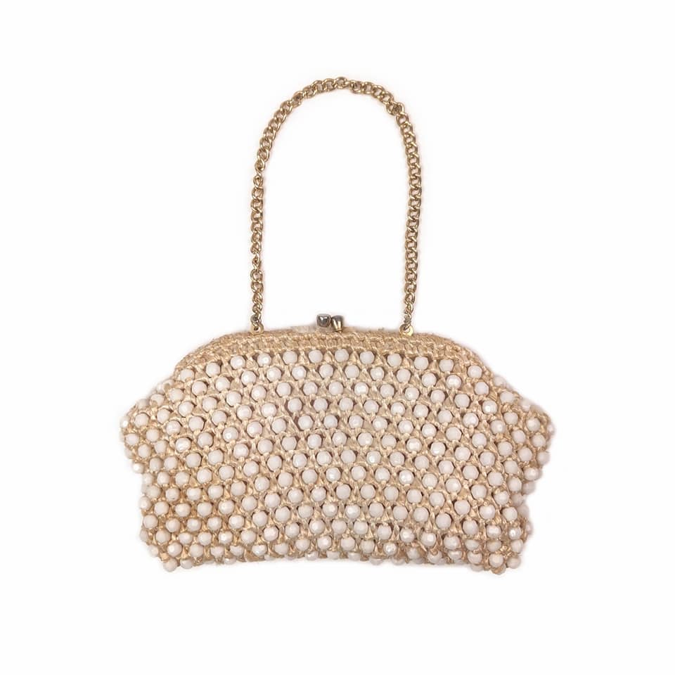 60's / 70's Vintage Beaded Straw Style Handbag