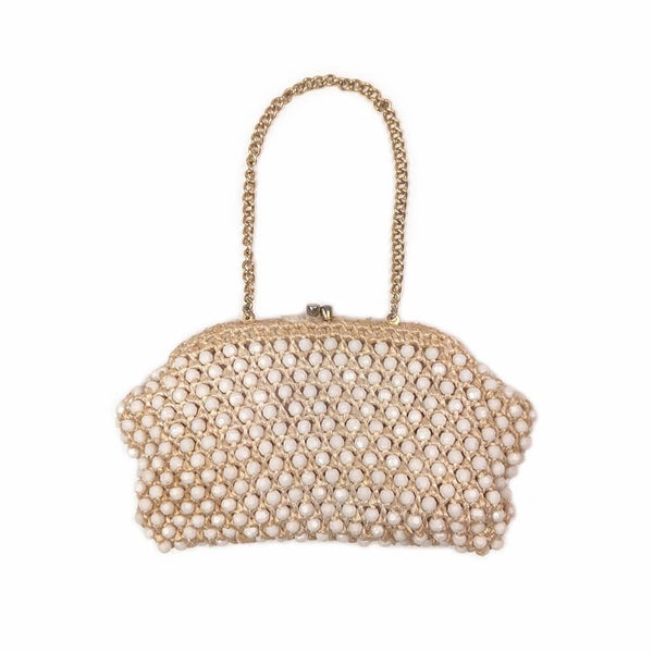 60's / 70's Vintage Beaded Straw Style Handbag