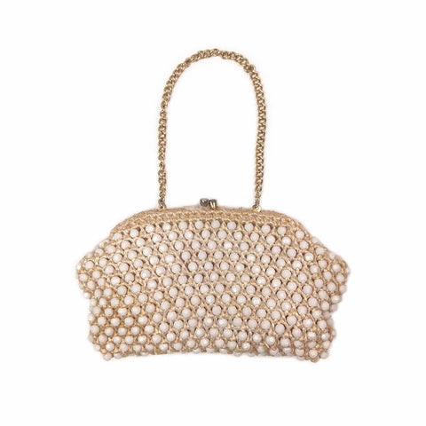 60's / 70's Vintage Beaded Straw Style Handbag