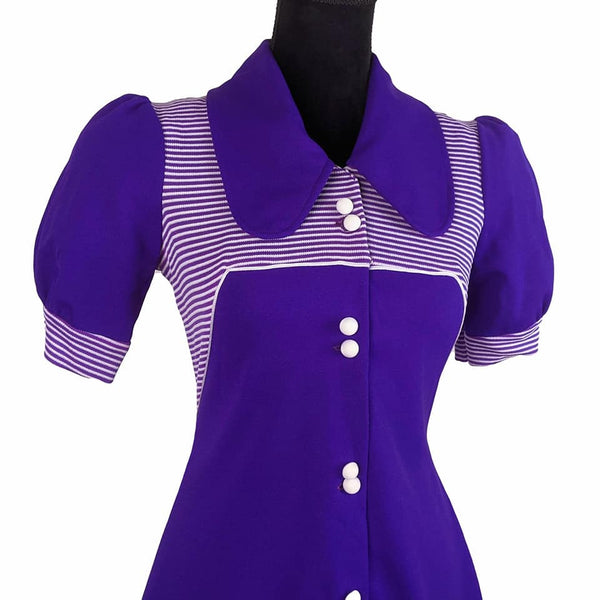 1960's Vintage Purple Mod Mini Dress