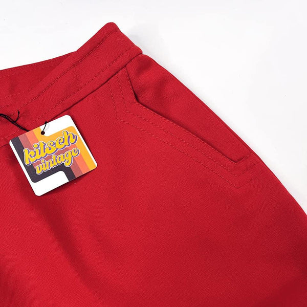 70's Vintage Red High Waisted Pants Kitsch Vintage