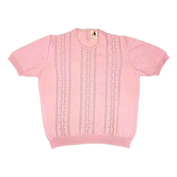 1960's Vintage Pastel Pink Knit Top