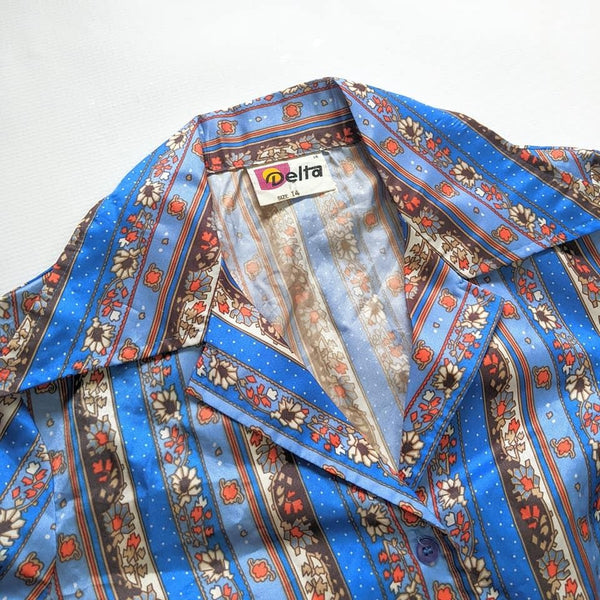 70's Vintage Groovy Button-up Shirt Kitsch Vintage